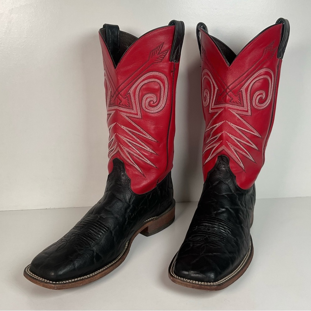 Justin Bent Rail | Exotic Wildebeest Cowboy Boots | USA Made | Men’s 12 D
